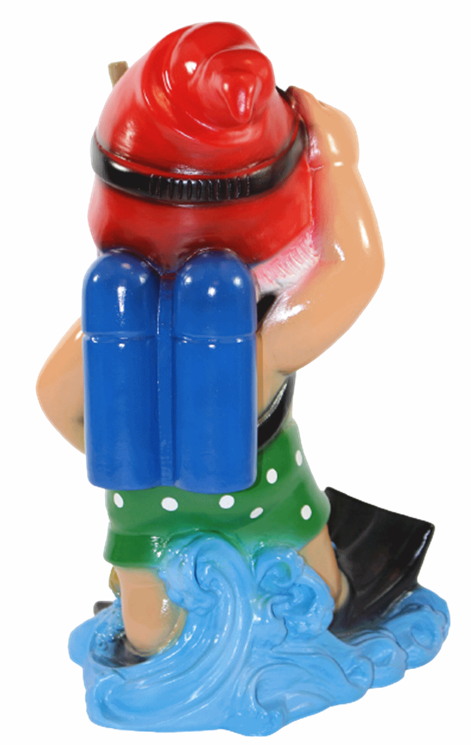 Gartenzwerg Deko Garten Figur Zwerg Taucher stehend mit Schnorchel aus Kunststoff H 35 cm