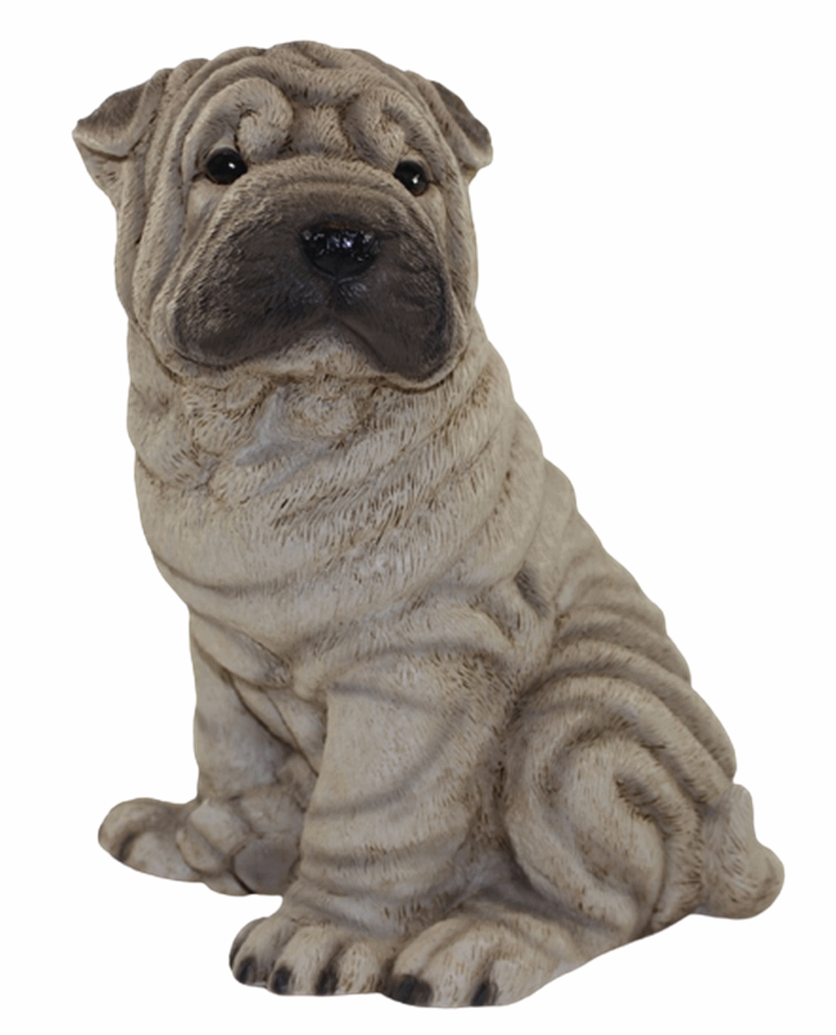 Hundefigur Chinesischer Faltenhund Shar Pei Welpe sitzend Kollektion Castagna aus Resin H 24 cm