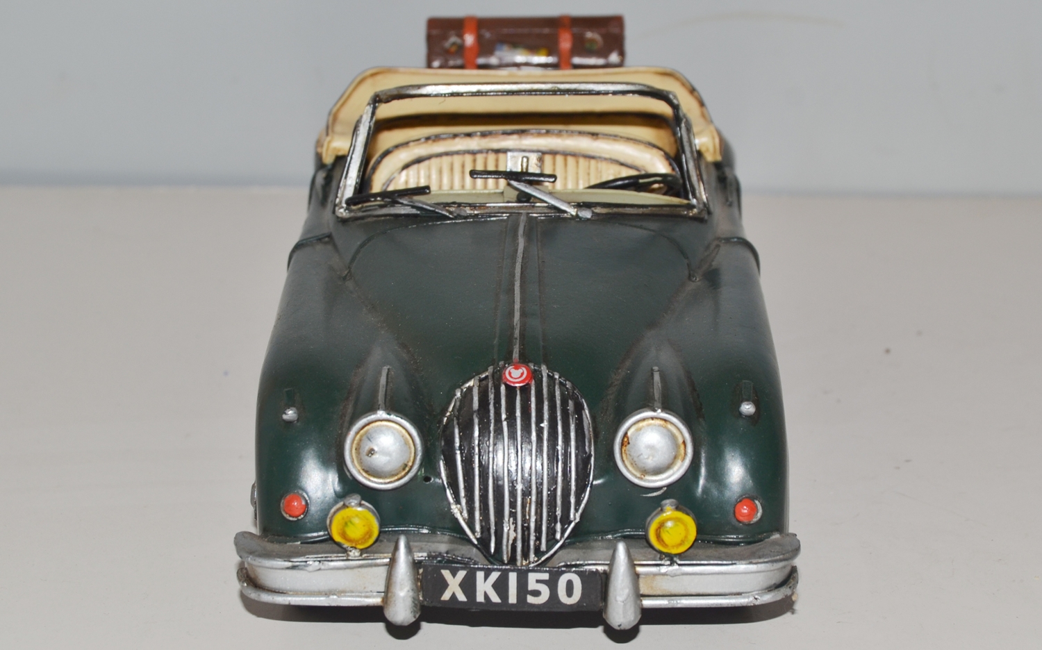 Blechauto Nostalgie Modellauto Oldtimer Jaguar XK 150 Sportwagen aus Blech L 31 cm