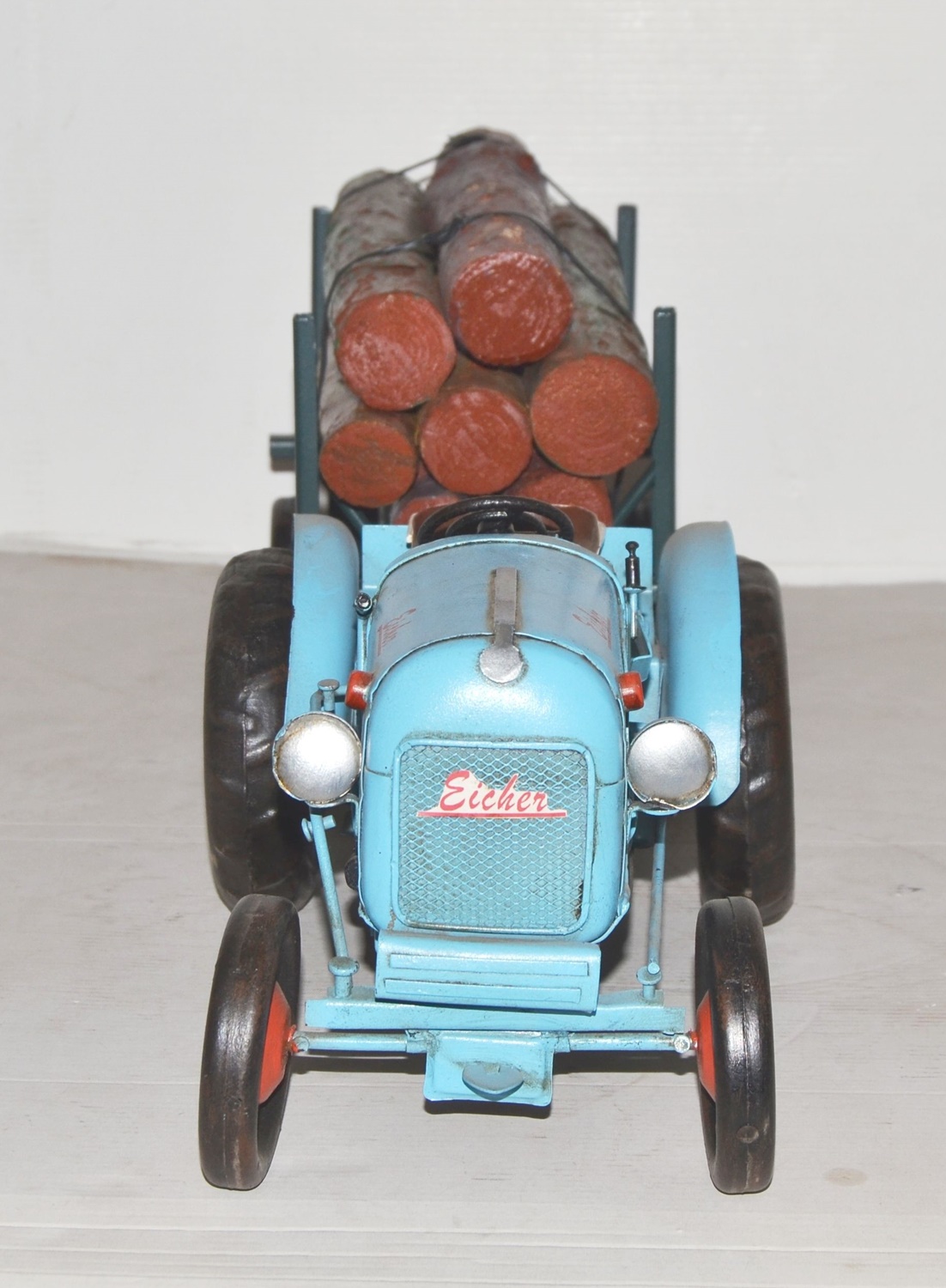 Traktor-Eicher-Oldtimer-Blechmodell-Trecker-Holzanhaenger-ini37038.37718.3