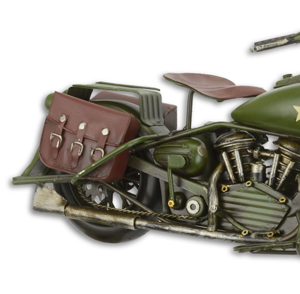 Blechmodell Nostalgie Militär Motorrad Länge 34 cm Deko Blechmotorrad Retro Modell Blechfahrzeug