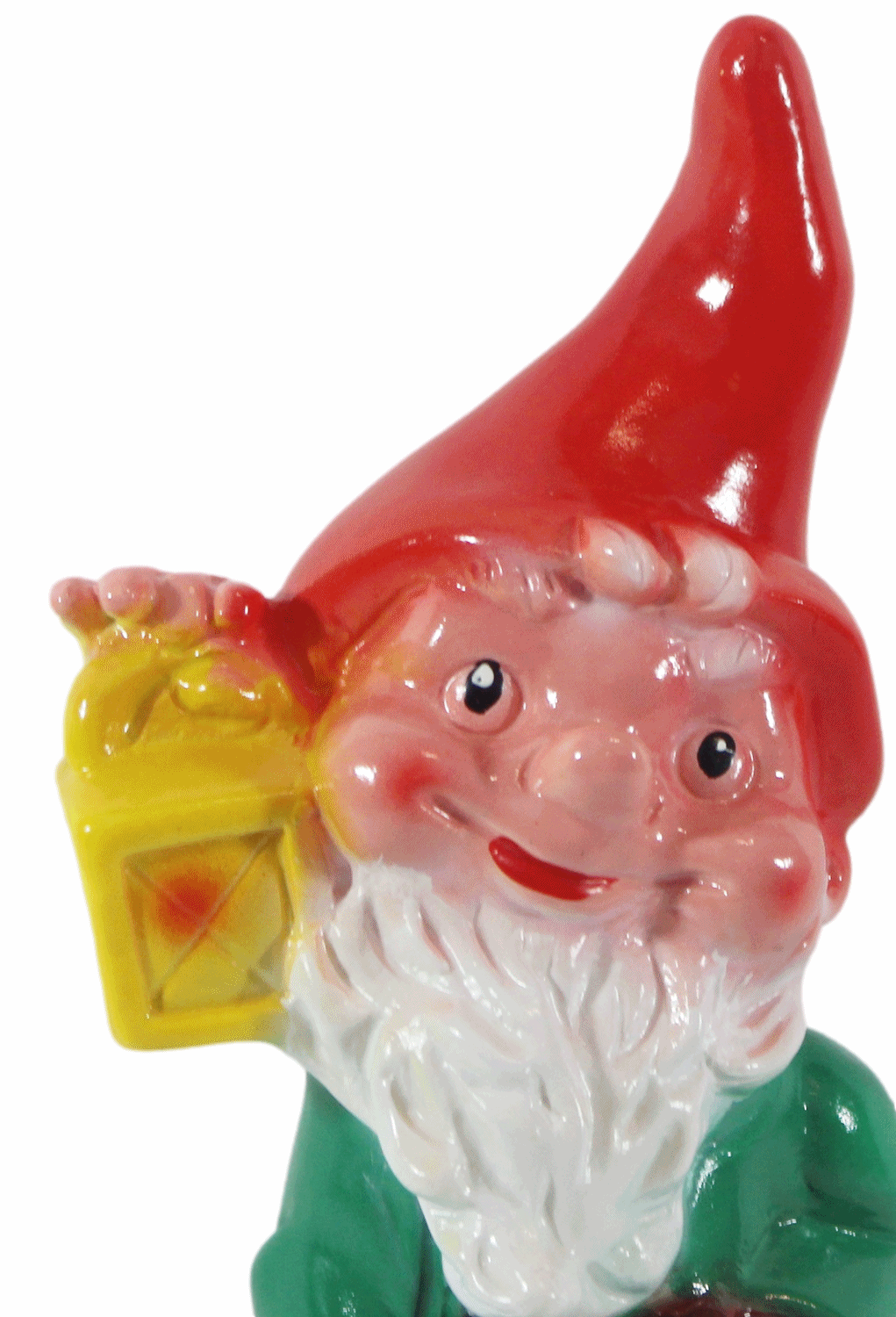 Gartenzwerg Figur Zwerg H 18 cm mit Laterne und Stock stehend Gartenfigur aus Kunststoff