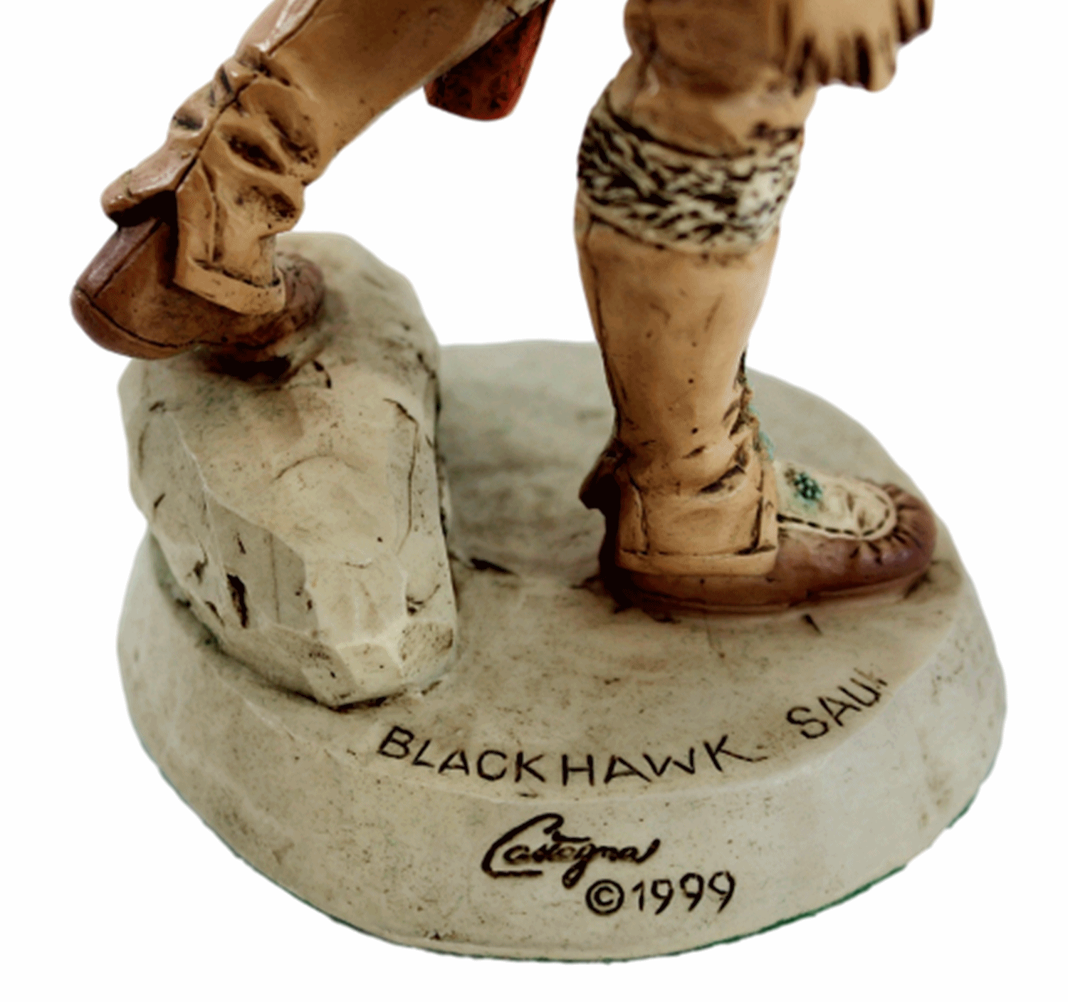 Indianerfigur Black Hawk Häuptling Indianer Fox stehend H 23 mit Tomahawk Castagna Limited Edition