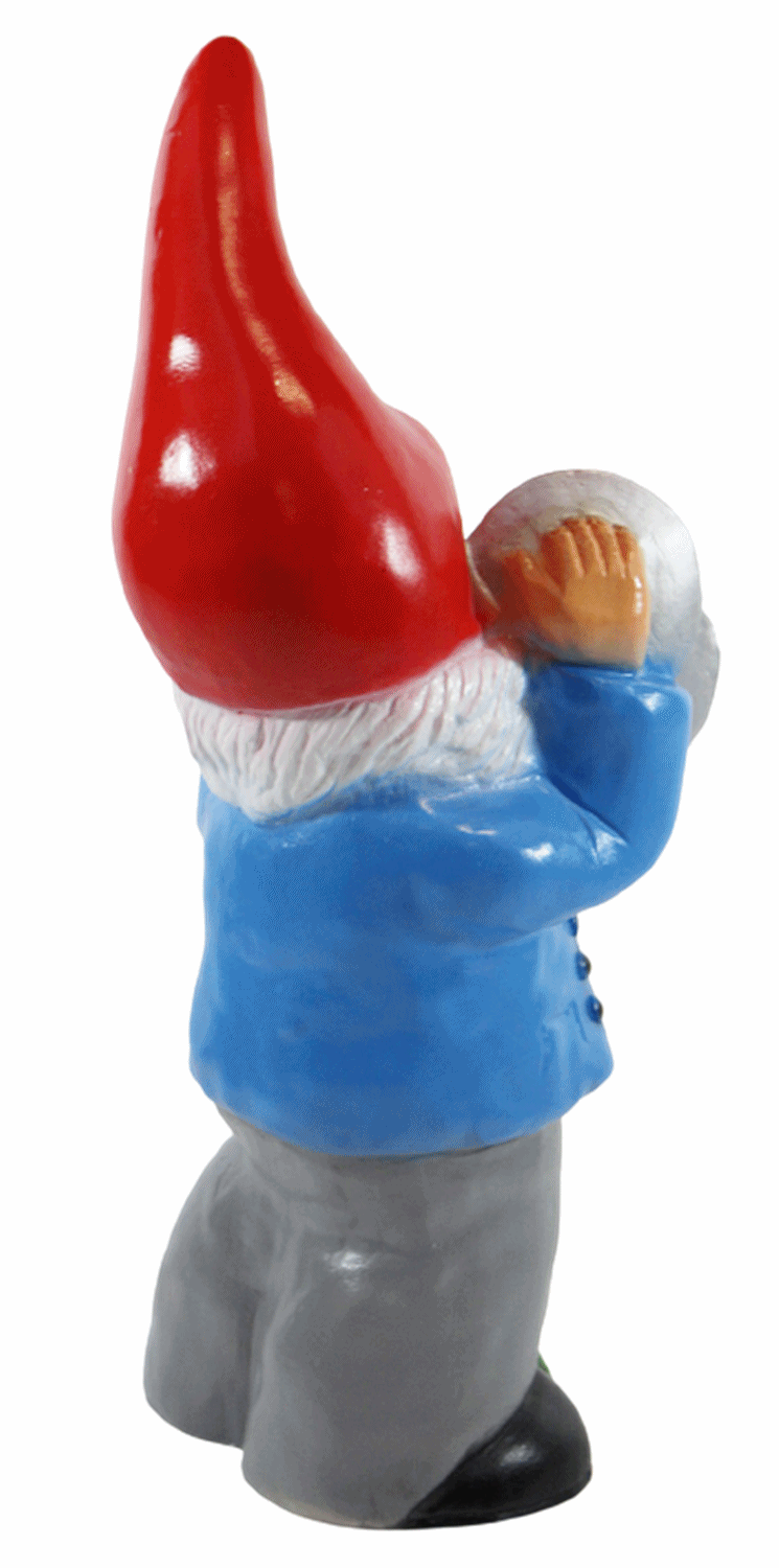 Gartenzwerg Deko Garten Figur Zwerg Musiker stehend mit Becken in den Händen aus Kunststoff H 35 cm