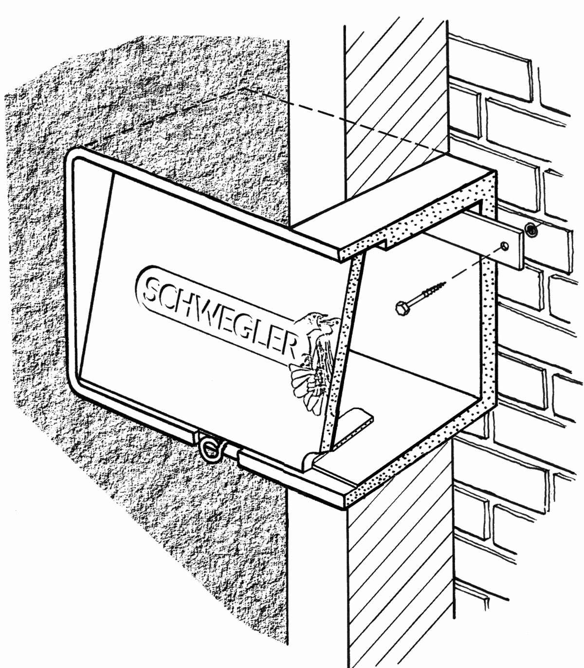 Naturschutzprodukt Mauersegler-Einbaukasten H 24 cm Typ 16S mit Starensperre aus Holzbeton