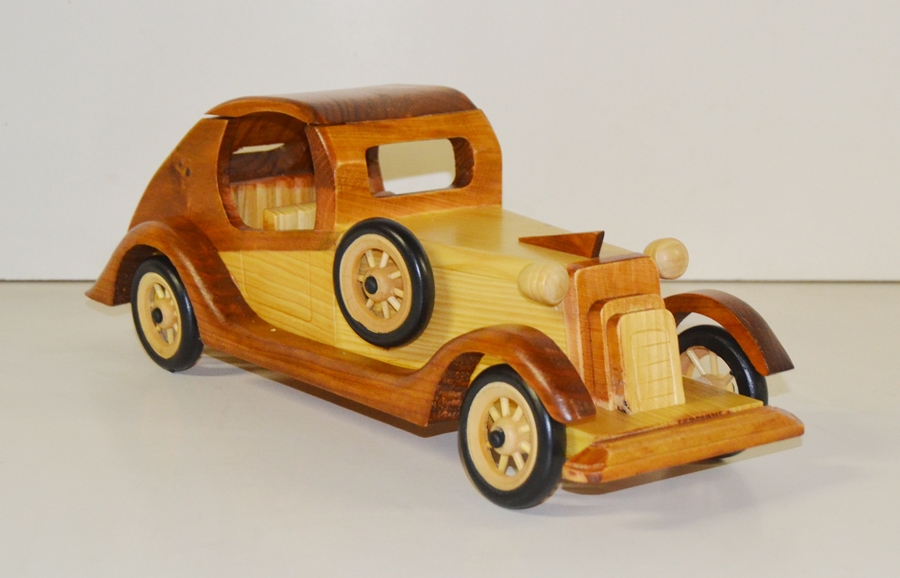 Holzauto Nostalgie Modellauto Oldtimer L 37 cm Nostalgisches Modellwagen aus Holz