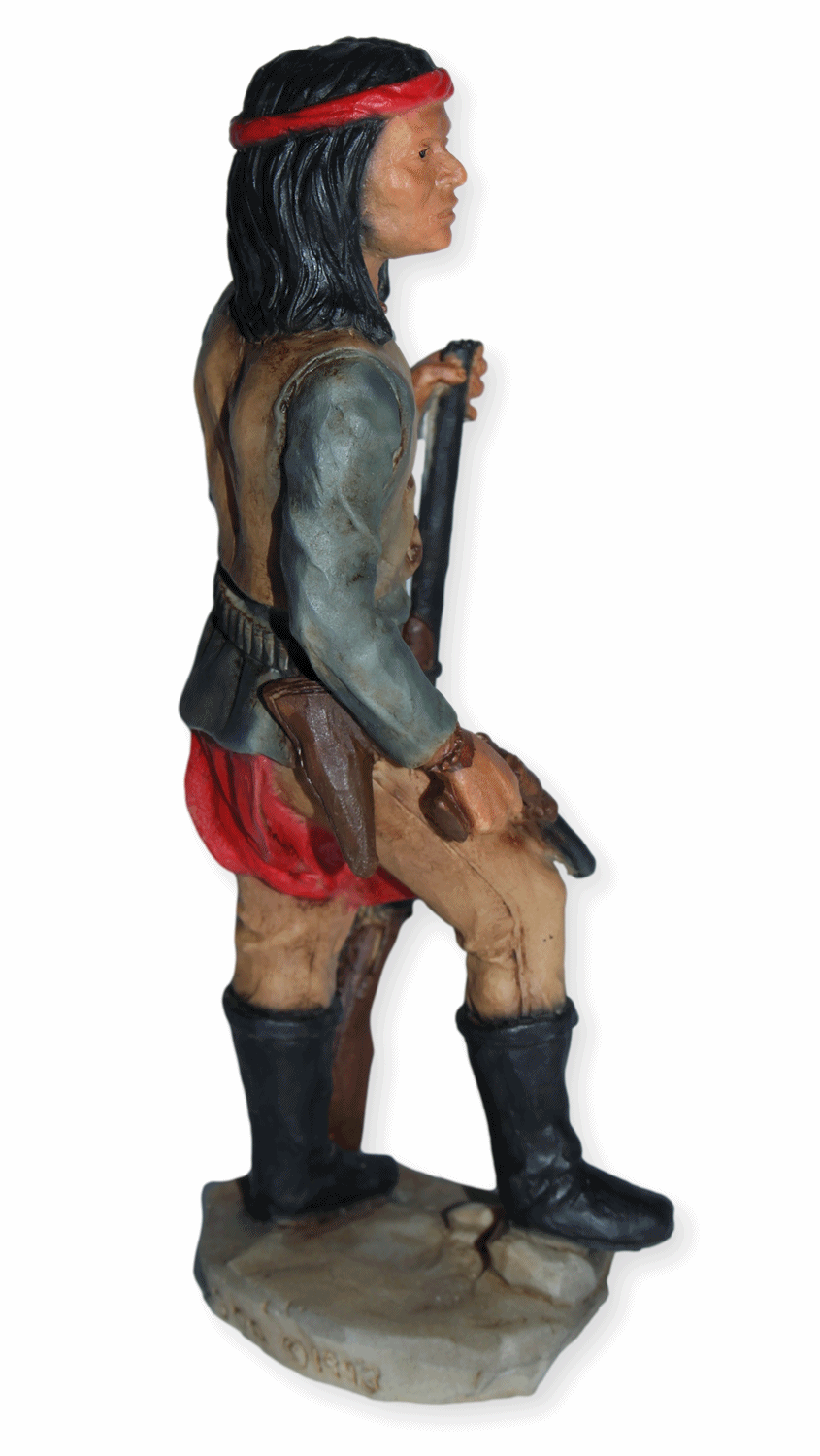 Indianerfigur Indianer Chochonen Häuptling Cochise Skulptur H 15,5 cm stehend mit Waffen