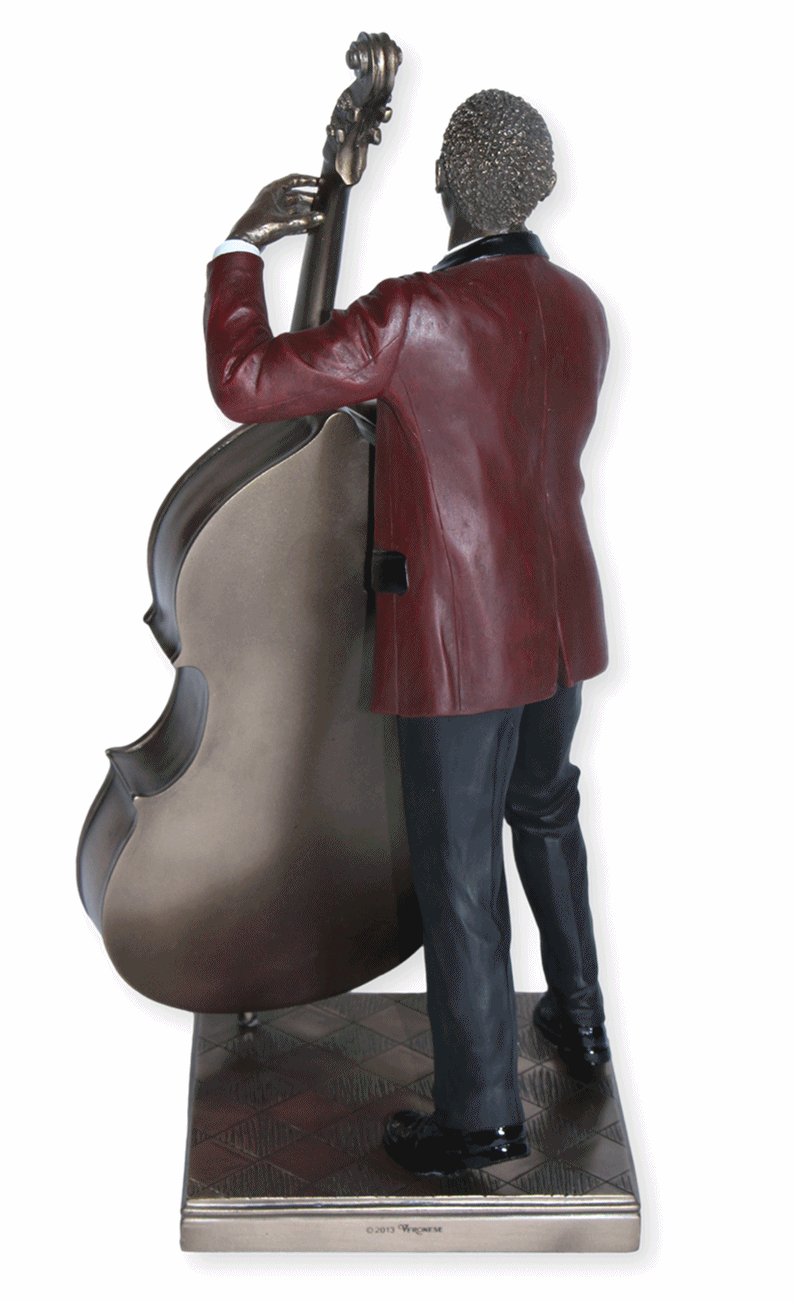 Deko Figur Jazz Musiker Bassist H 32 cm Jazz Band Dekofigur mit Bass