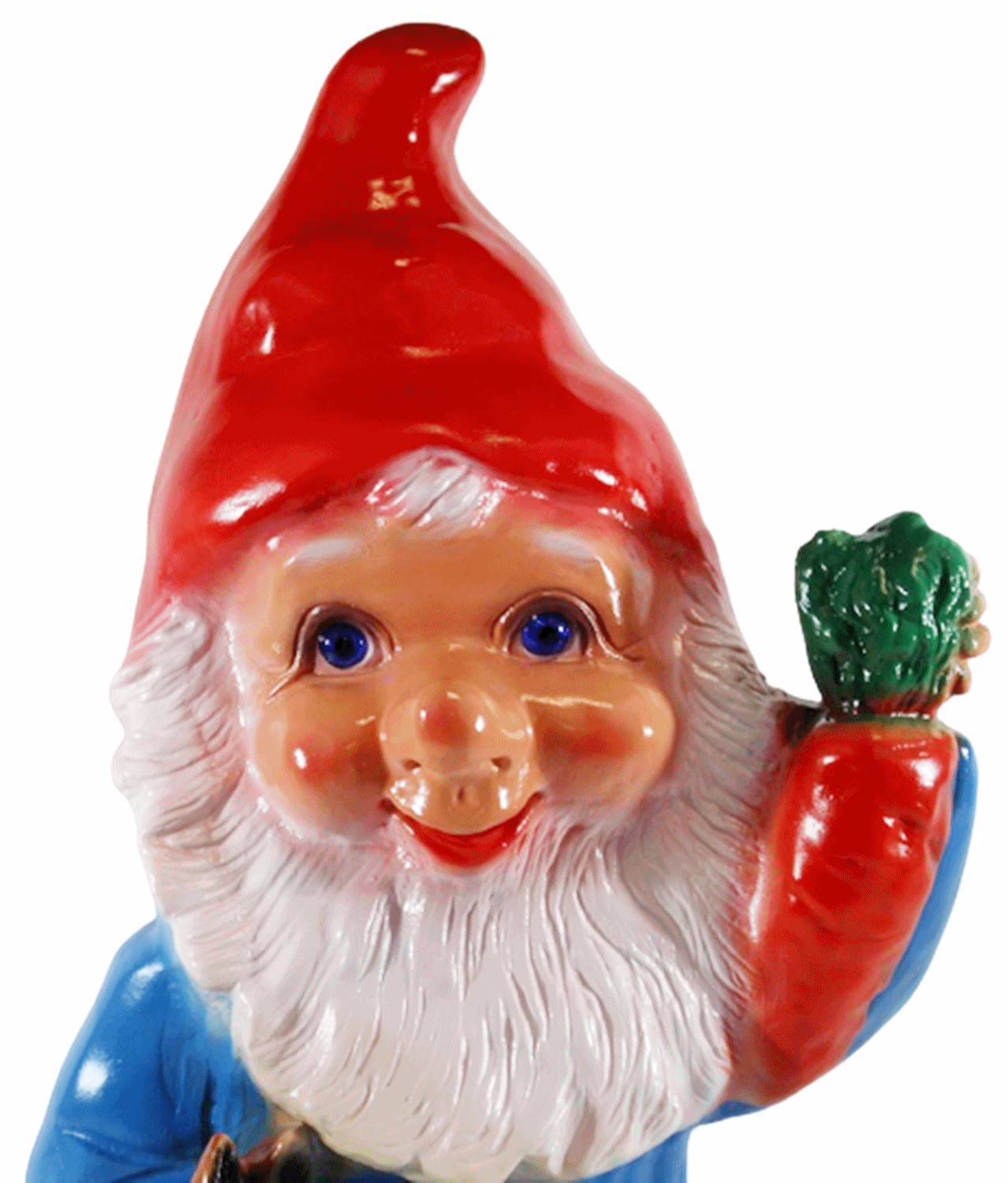 Gartenzwerg Deko Garten Figur Zwerg mit Hase und Karotte stehend aus Kunststoff Höhe 43 cm