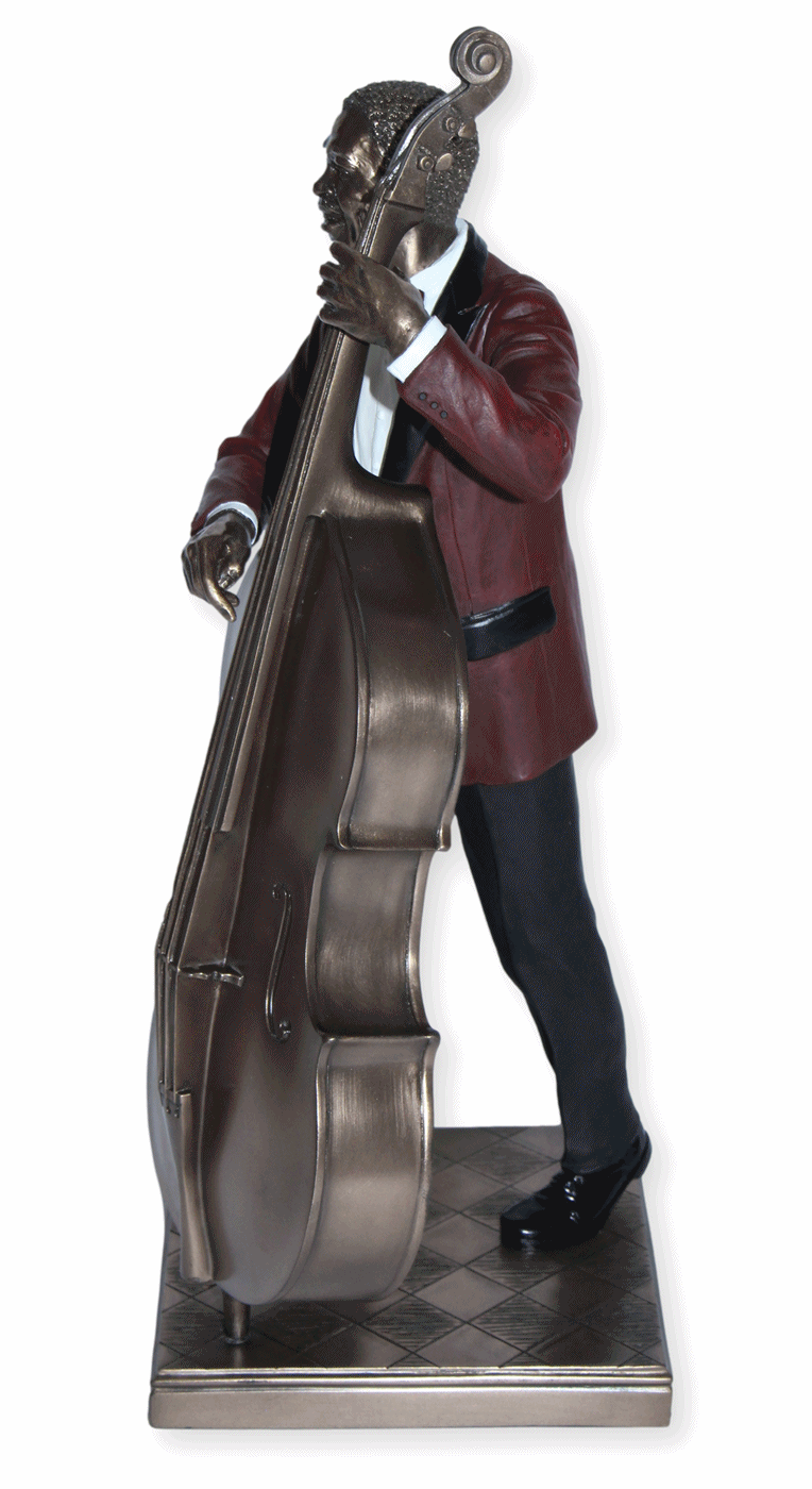 Deko Figur Jazz Musiker Bassist H 32 cm Jazz Band Dekofigur mit Bass