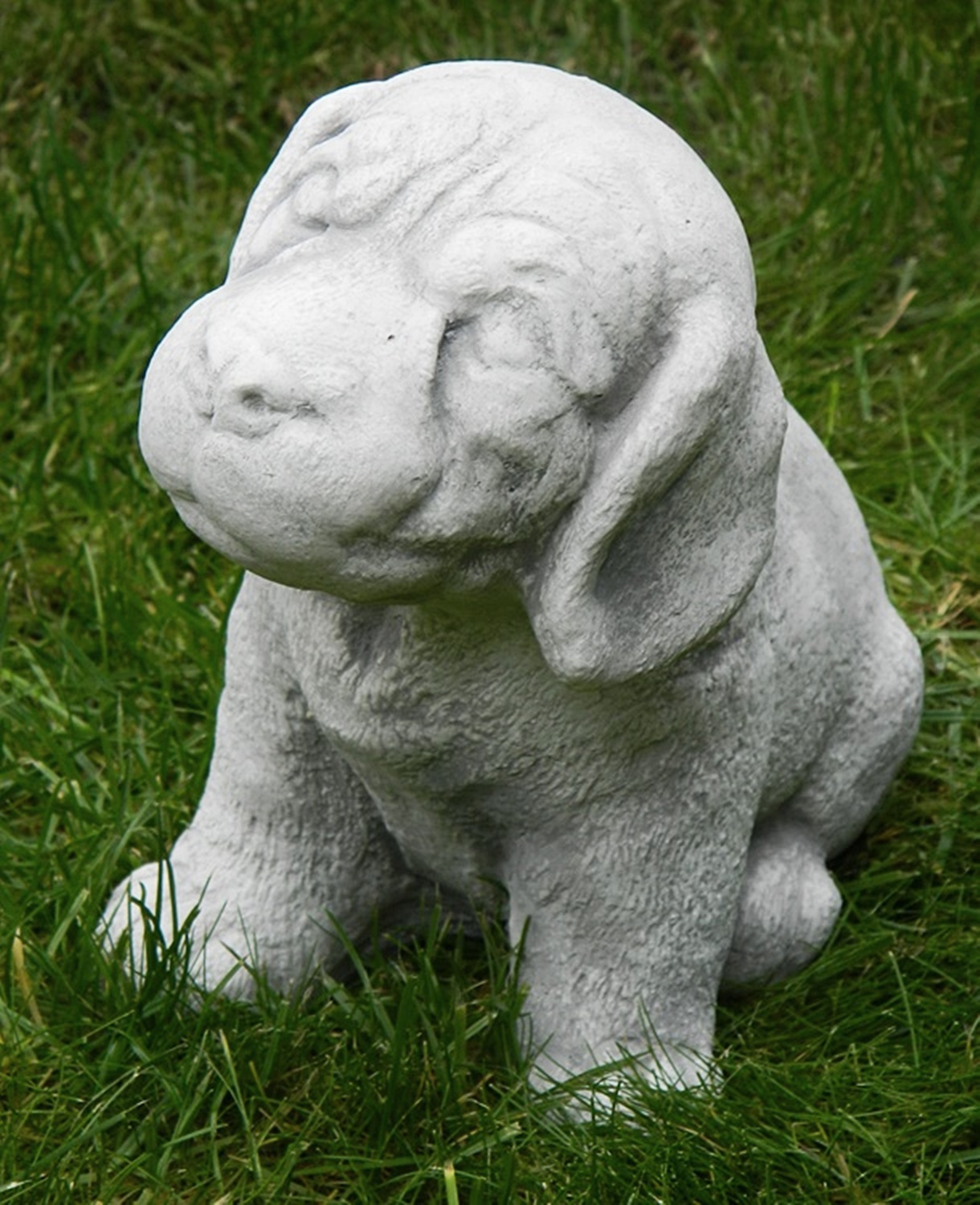 Beton Figur Hund Welpe sitzend H 18 cm Dekofigur und Gartenfigur