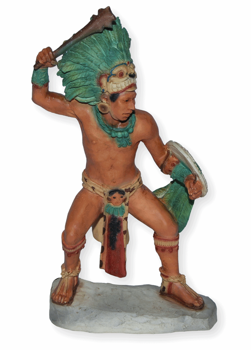 Indianerfigur Maya Krieger H 18 cm Warrior Dekofigur Sammlerfigur Indianer Native American Castagna