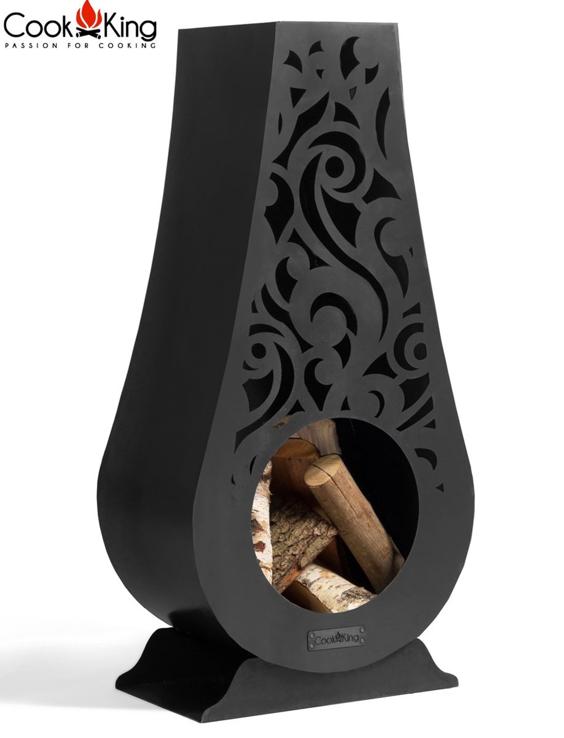 Gartenkamin "Hawana" Gartenofen H 108cm zum Heizen und Grillen Terrassenofen aus Naturstahl Kamin