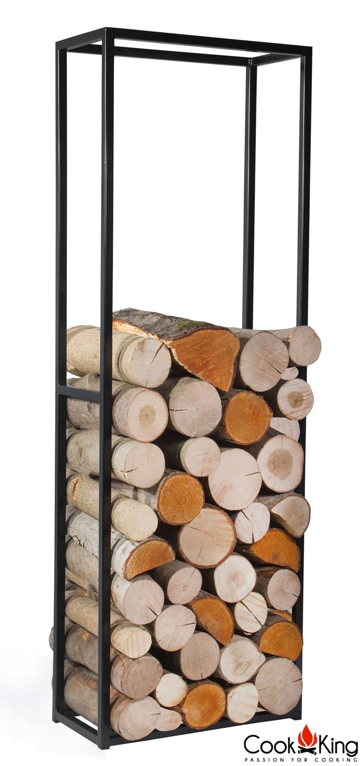 Kaminholzregal "Cornel" H 120 cm Holzregal für Kaminholz Kaminholzablage aus Stahl Kaminholzständer