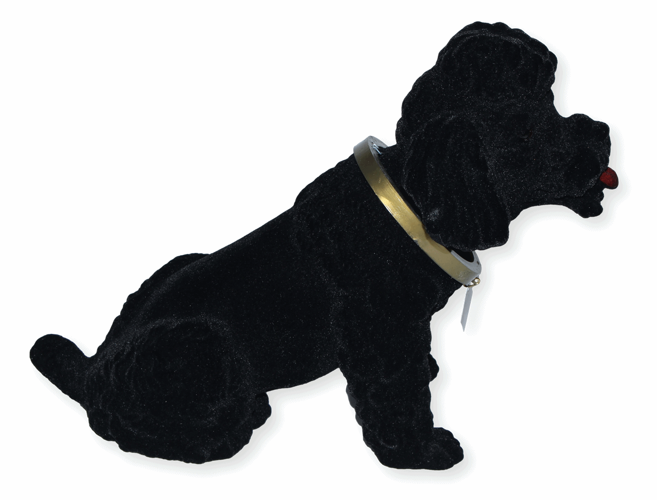 Wackel Figur Hund Pudel schwarz Wackelfigur H 20,5 cm groß Dekofigur mit Wackelkopf