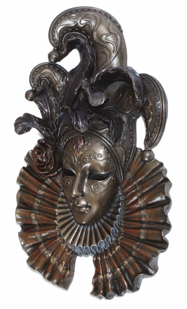 Venezianische Maske "Il Giullare" Der Hofnarr H 31 cm Maske Wanddekoration