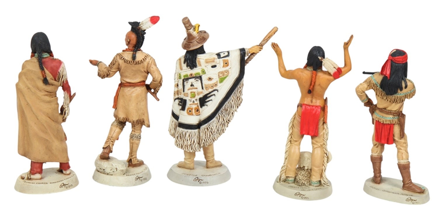 Indianerfiguren Indianer berühmte Häuptlinge Anführer H 20-23 cm 5-er Satz Castagna Limited Edition
