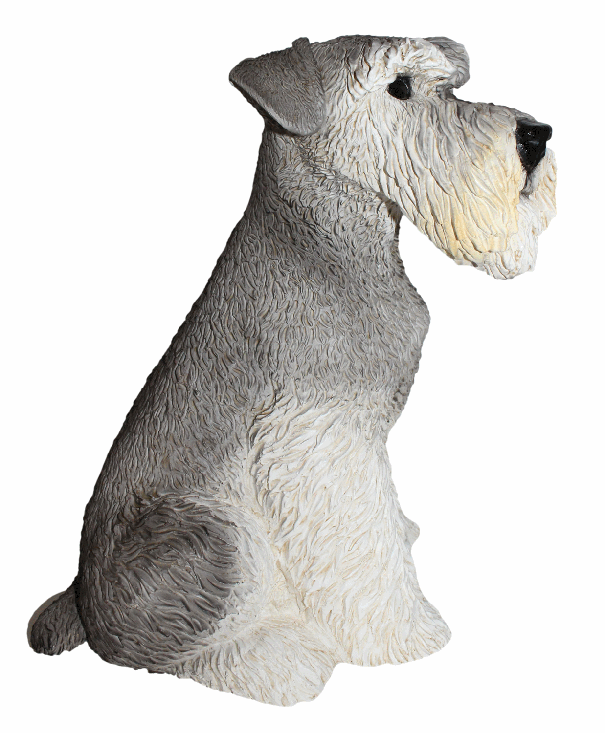 Deko Figur Hund Mittelschnauzer Hundefigur Schnauzer sitzend Kollektion Castagna aus Resin H 32 cm