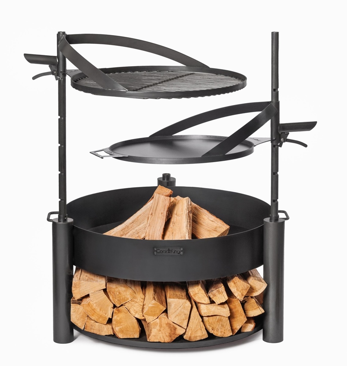 Feuerschale Montana X D 60 cm mit drehbarem Rost D 50 cm als Wärmequelle oder Grill aus Stahl