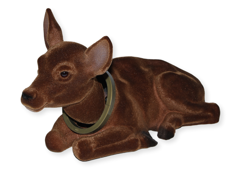Wackel Figur Reh groß Wackelfigur H 17 cm liegend Dekofigur mit Wackelkopf
