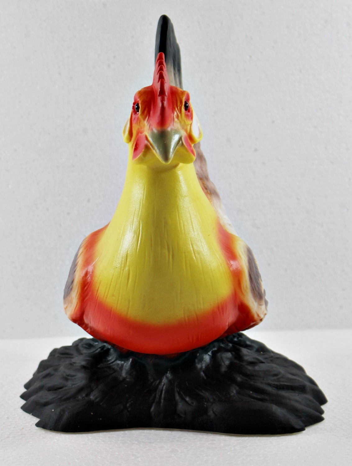 Deko Garten Figur Dekofigur Gartenfigur Tierfigur bunte Henne stehend aus Kunststoff Höhe 24 cm