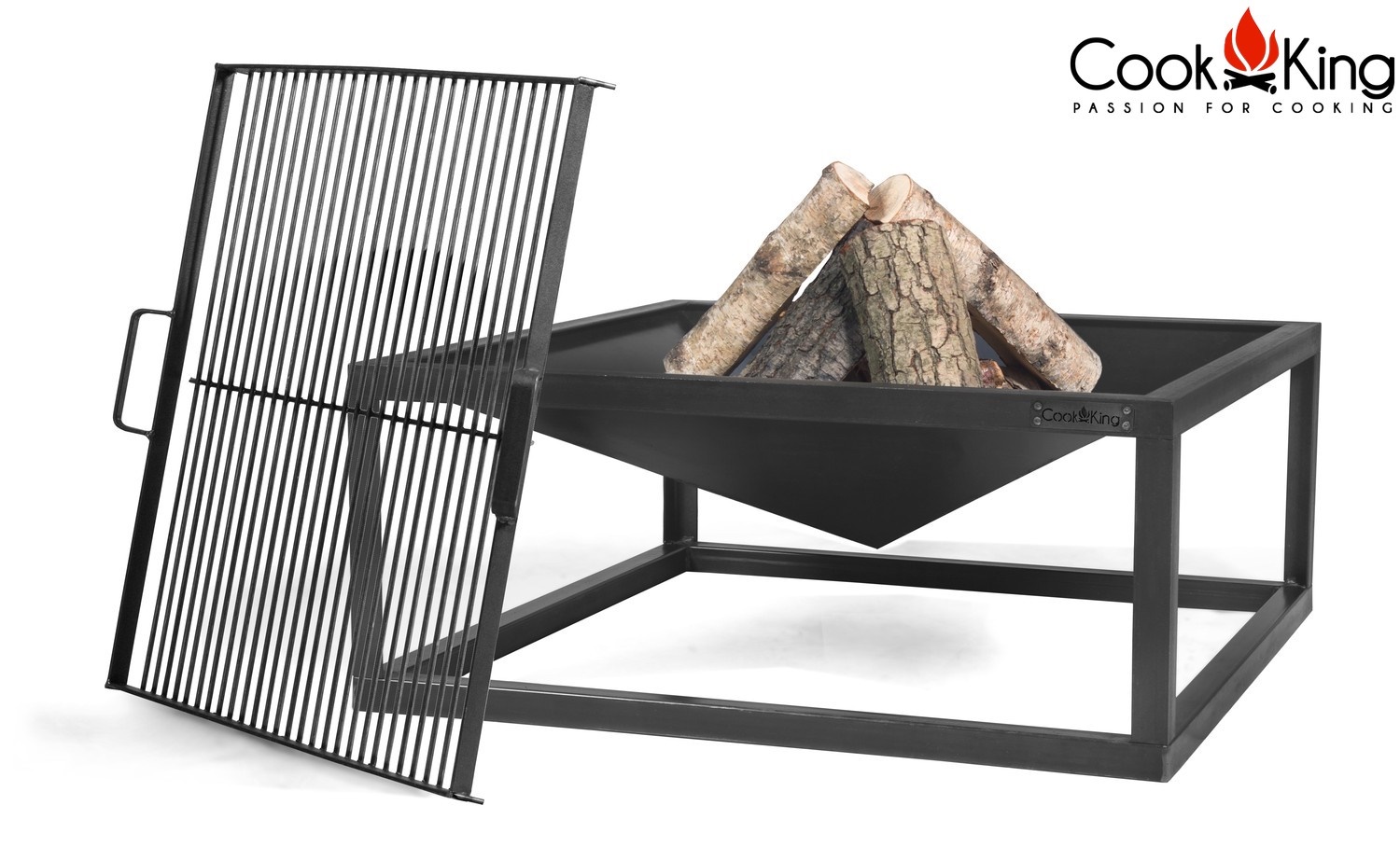 Feuerschale "Square" B 70 cm Feuerstelle für Garten aus Stahl Feuerkorb als Wärmequelle oder Grill