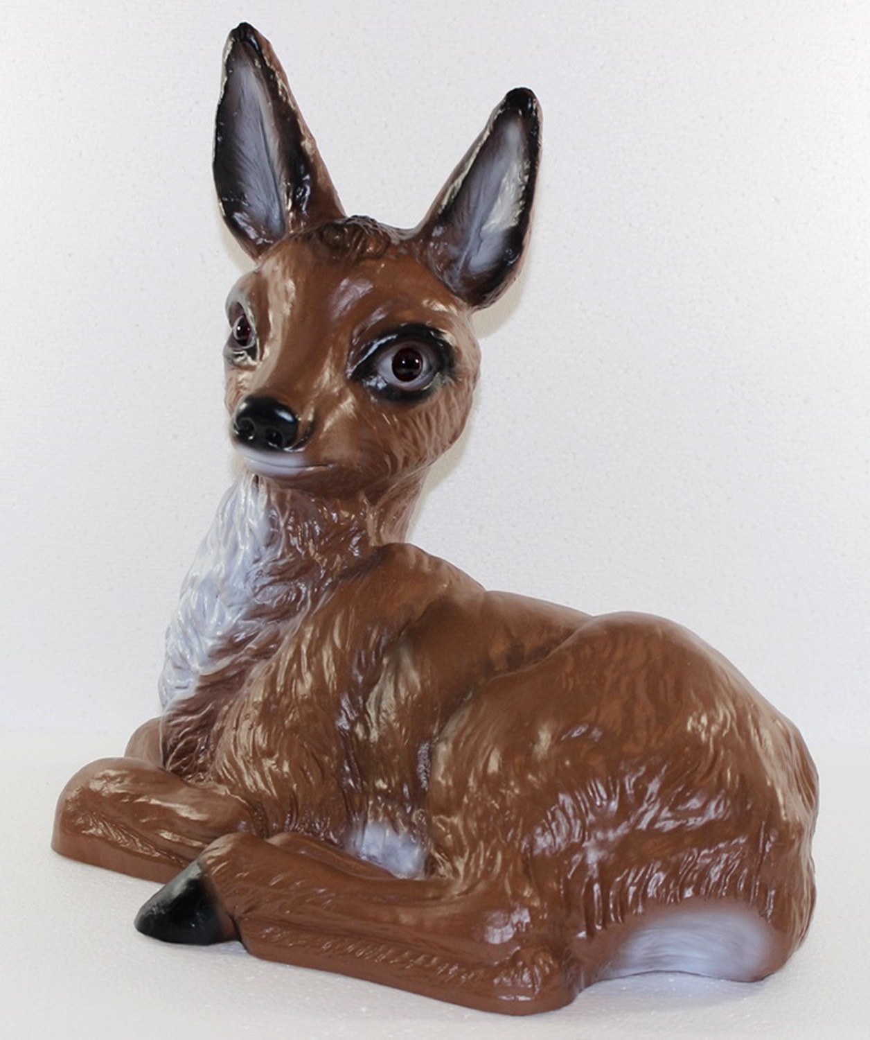 Deko Garten Figur Dekofigur Gartenfigur Tierfigur Reh liegend aus Kunststoff Höhe 35 cm