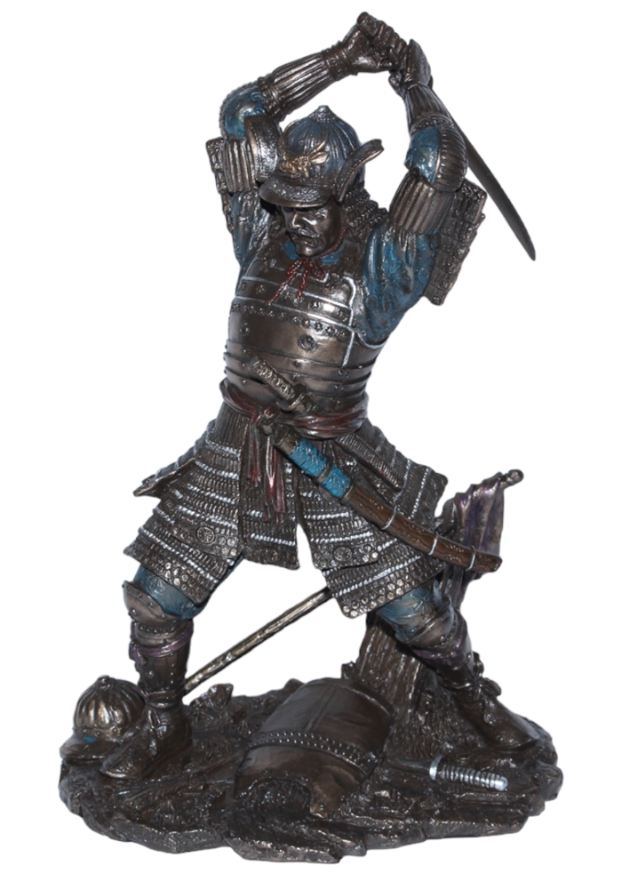 Deko Figur Samurai Art H 23 cm japanischer Krieger in Rüstung mit Schwert Figur