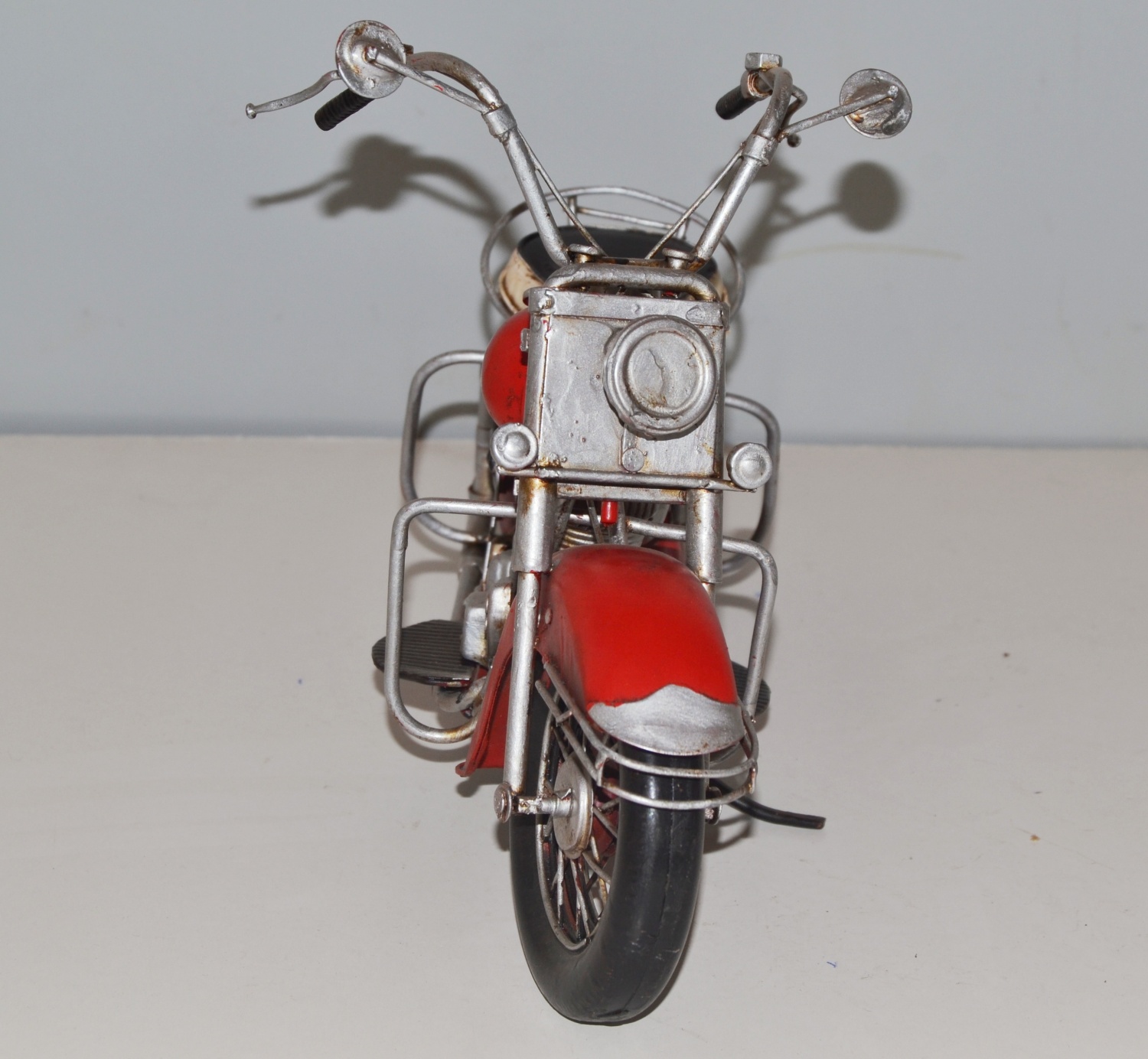 Blechmotorrad Nostalgie Modellauto Oldtimer Marke Harley-Davidson Motorrad USA aus Blech L 33 cm