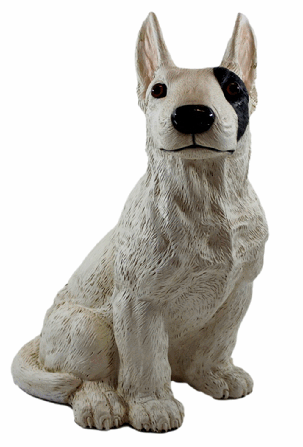 Deko Figur Hund Bull Terrier Hundefigur sitzend weiß Kollektion Castagna aus Resin Höhe 32 cm