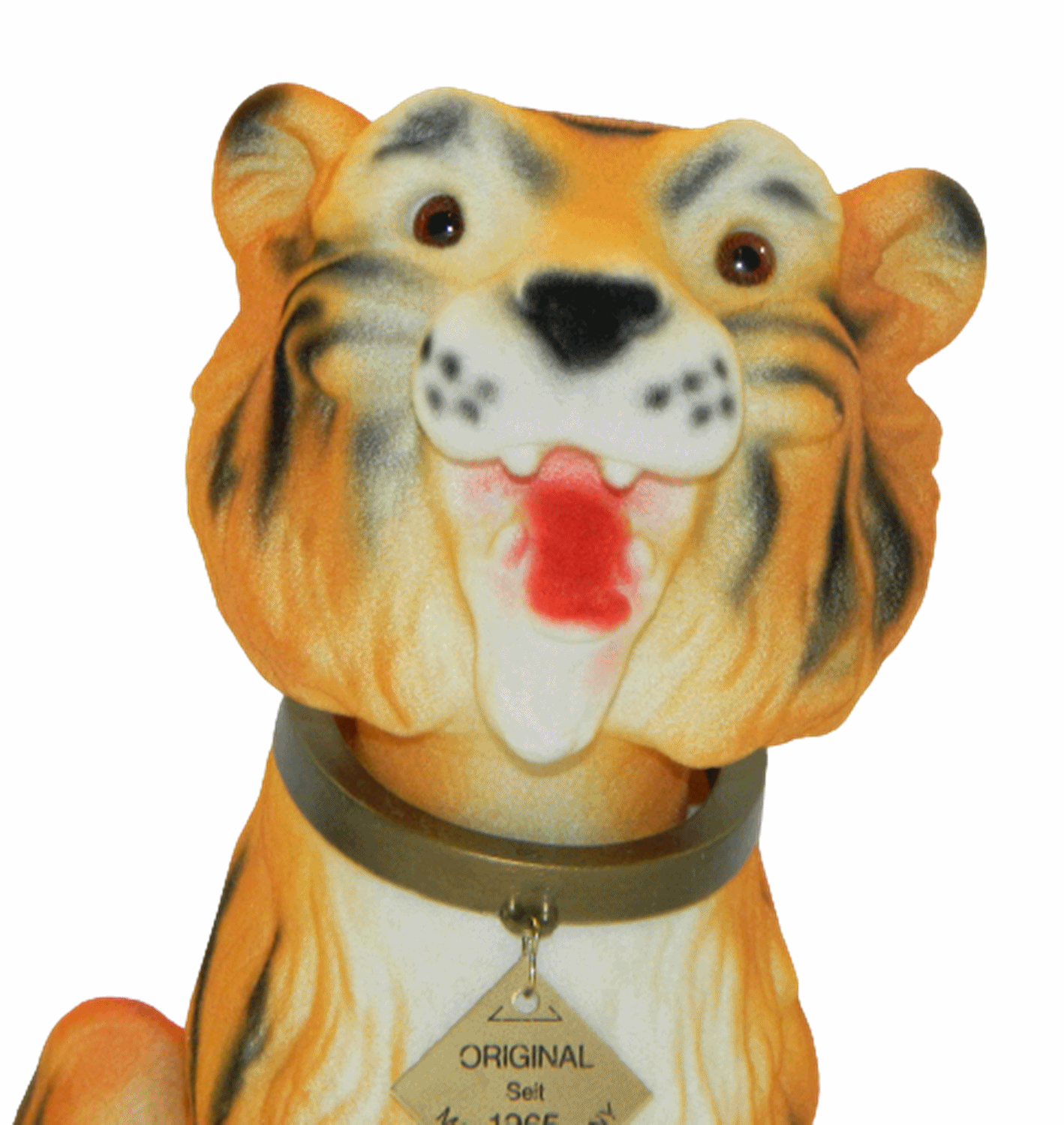 Wackel Tier Figur Tiger groß Wackelfigur H 21 cm sitzend Dekofigur mit Wackelkopf