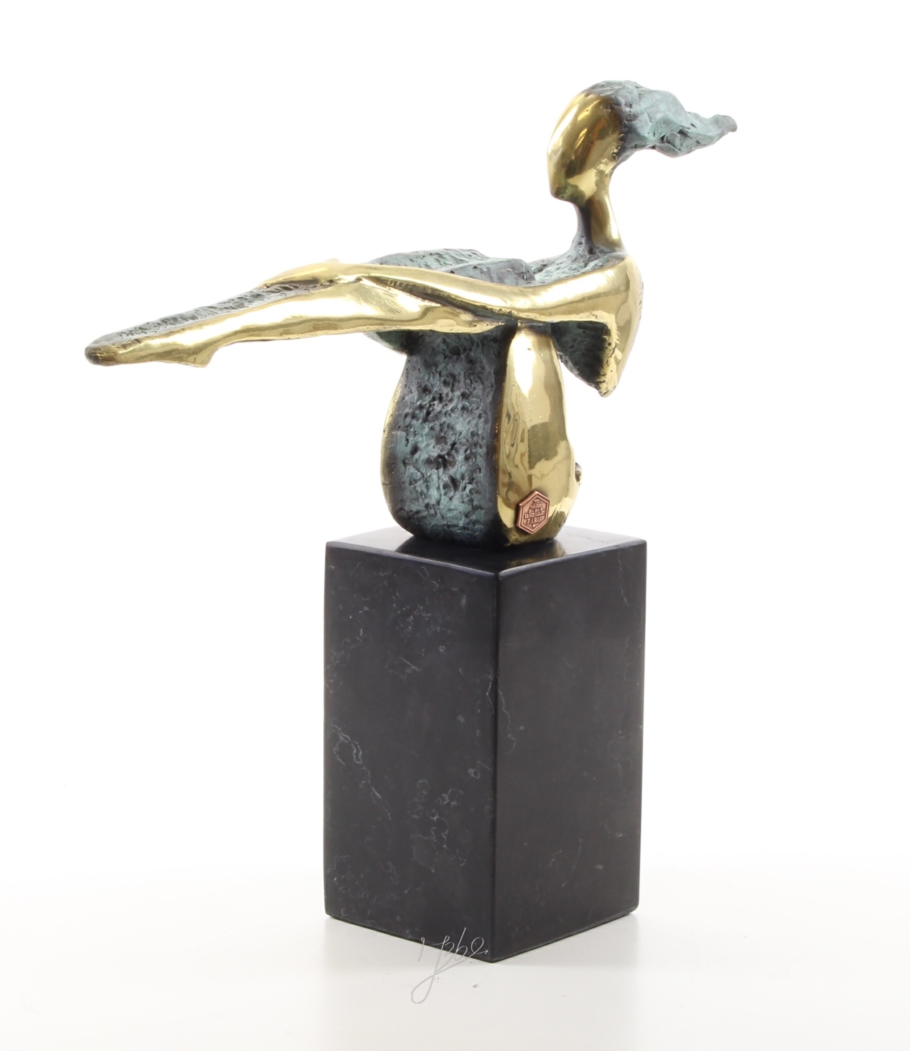 Bronzefigur Bronzeskulptur Abstrakte Kunst Figur modern H 29 cm Skulptur Bronze Figur