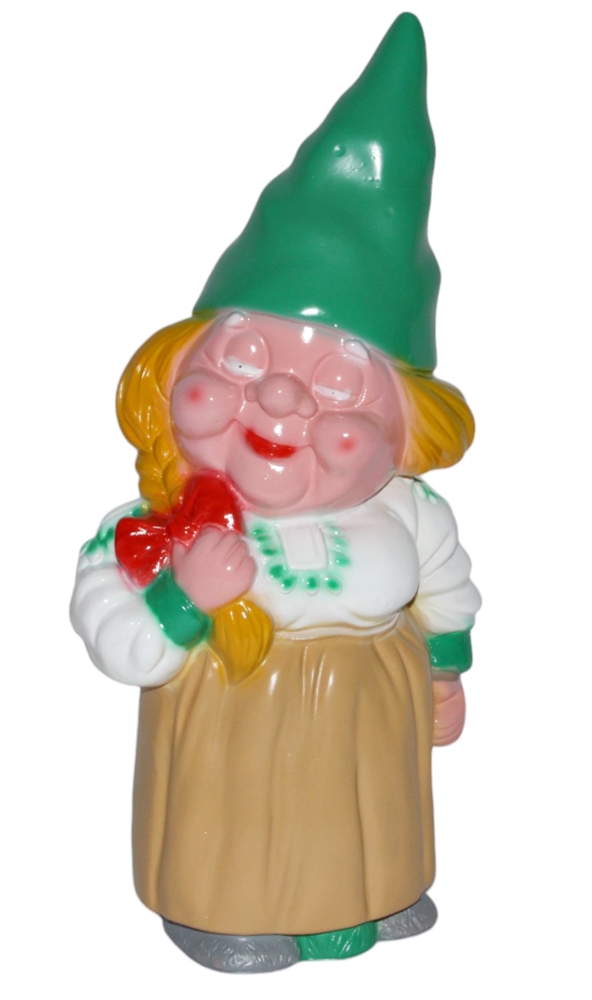 Gartenzwerg Heinzelweibchen Figur Zwerg Frau H 35 cm Gartenfigur aus Kunststoff