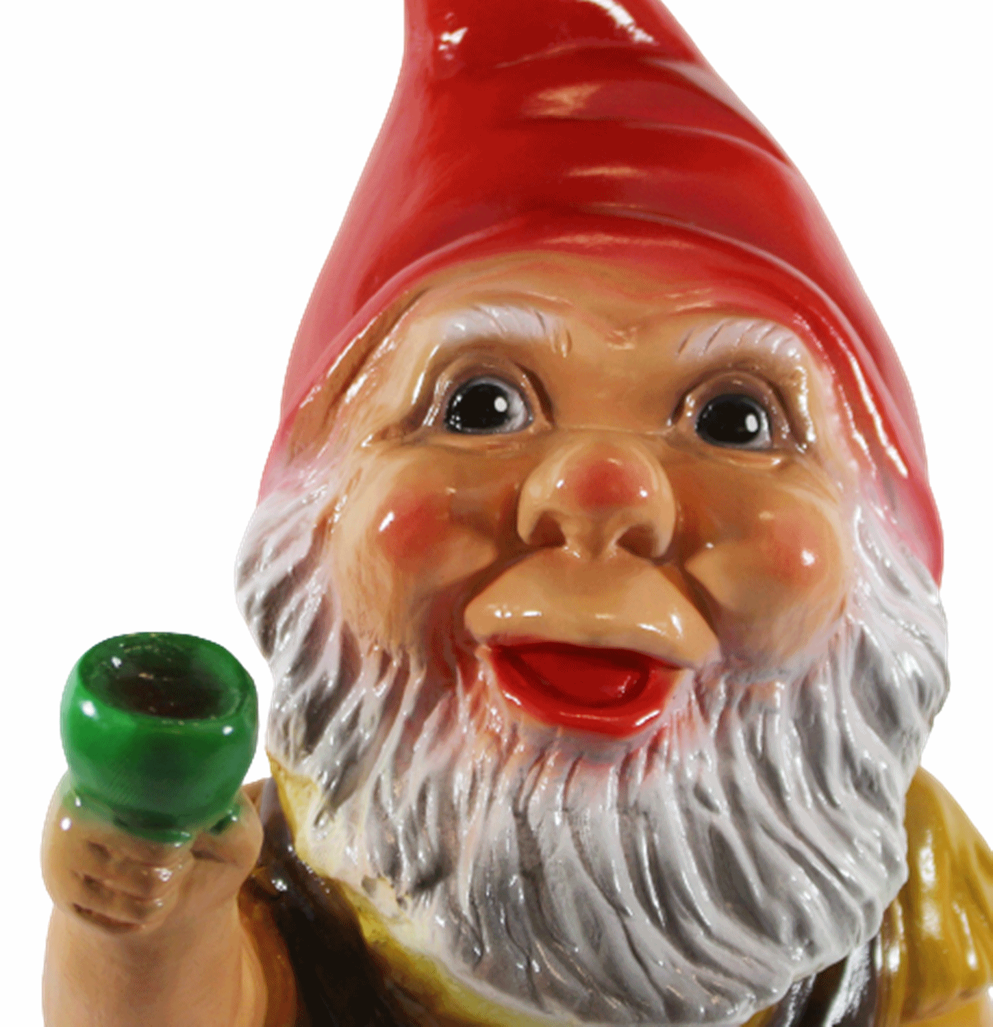 Gartenzwerg Deko Garten Figur Zwerg sitzend mit Schnecke und Weinkelch aus Kunststoff H 44 cm