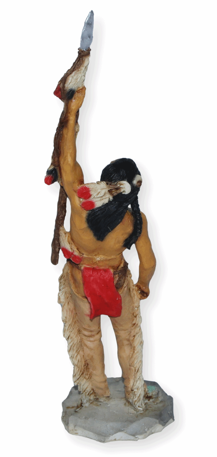 Indianerfigur Indianer Anführer Crazy Horse Tashinka Witko Skulptur H 23 cm stehend