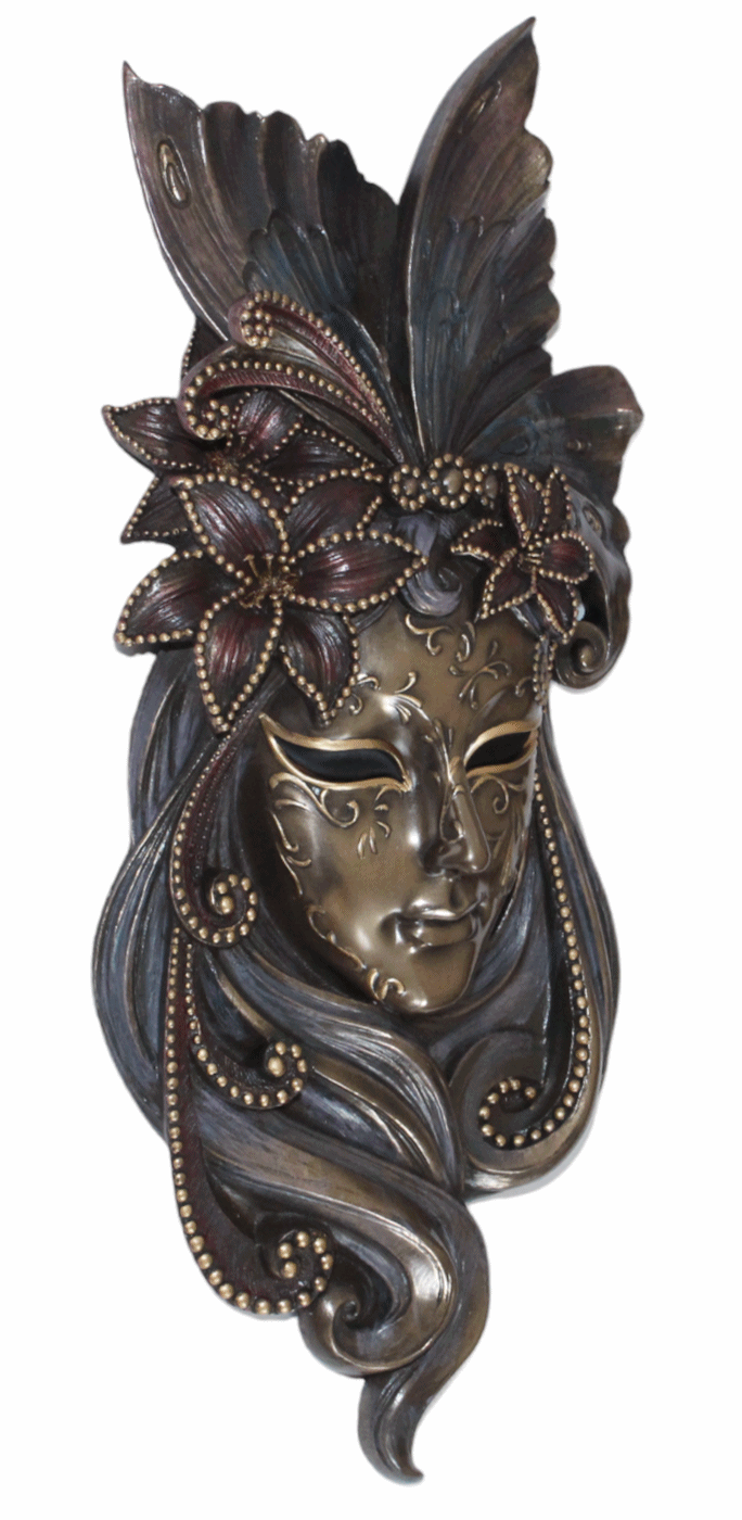 Venezianische Maske "Il Giglio" Die Lilie H 34 cm Maske Wanddekoration