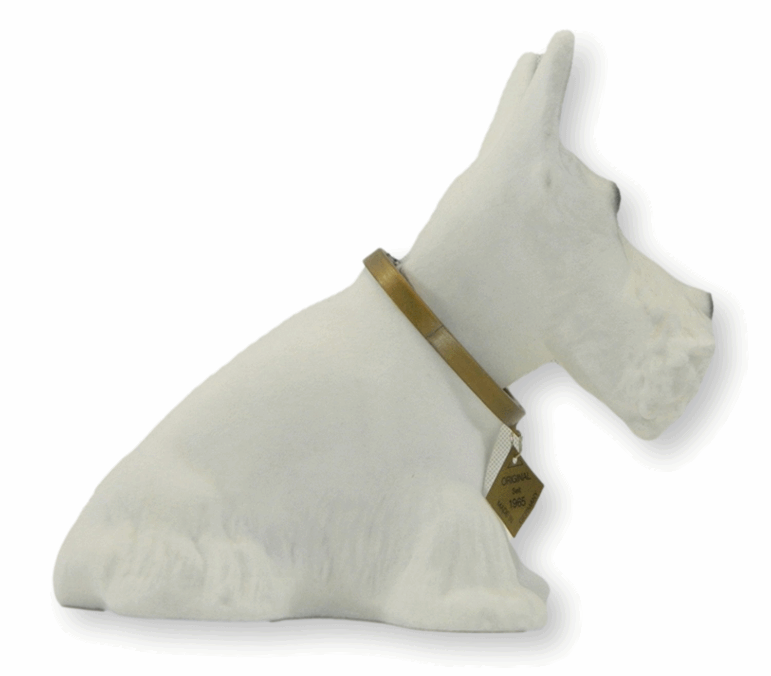 Wackel Figur Hund Scottish Terrier Wackelfigur H 22 cm weiß groß Dekofigur mit Wackelkopf