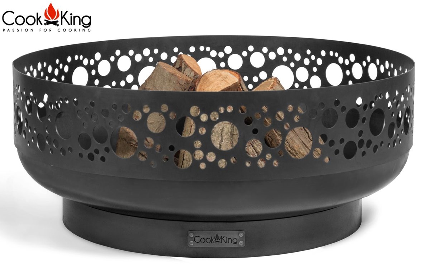 Feuerschale "Boston" Ø 80 cm Feuerstelle für Garten aus Stahl Feuerkorb als Wärmequelle oder Grill