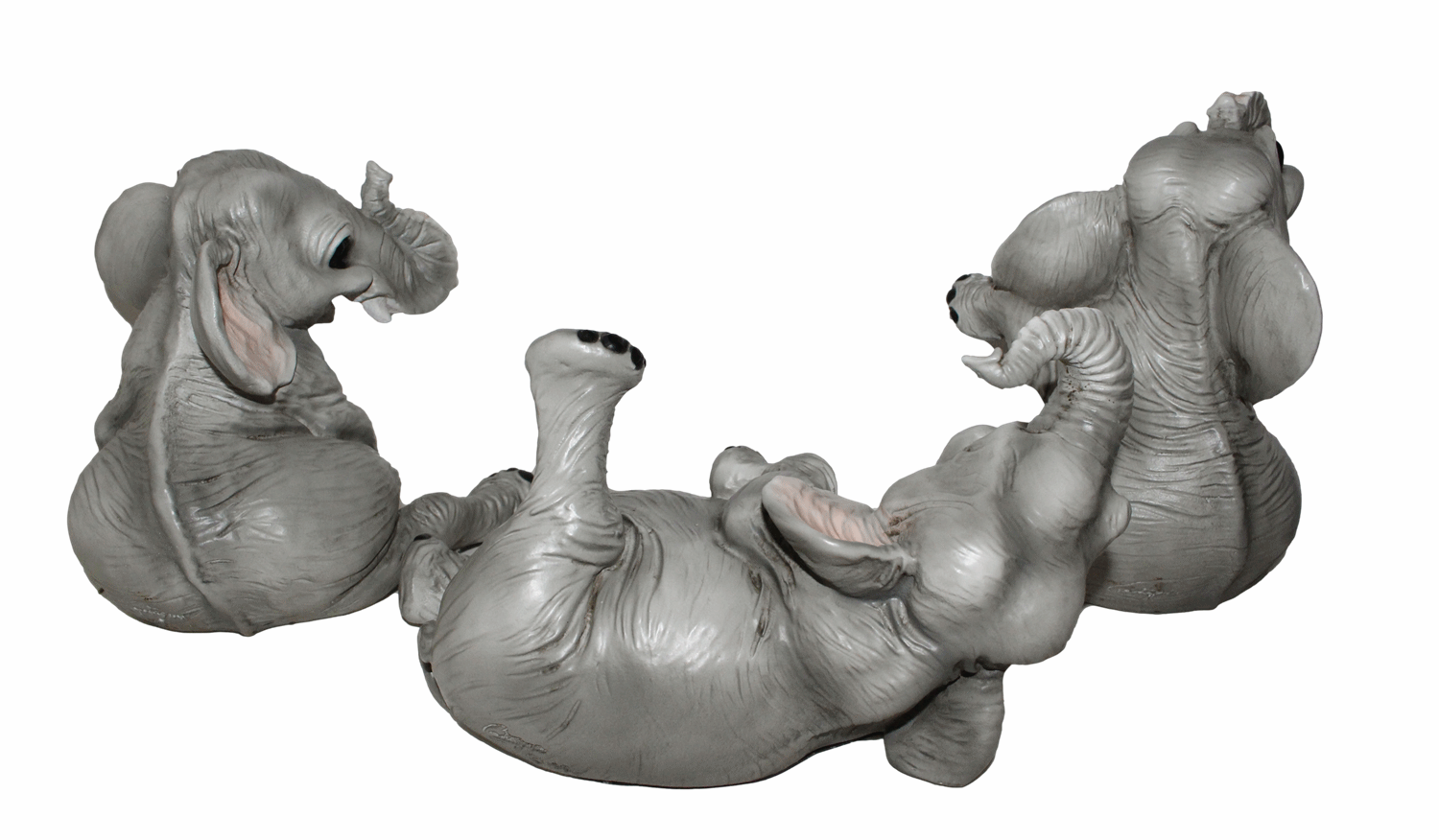 Figur Elefant Baby Elefantenfiguren sitzend u. liegend Tierfigur Kollektion Castagna Resin H 15-21cm