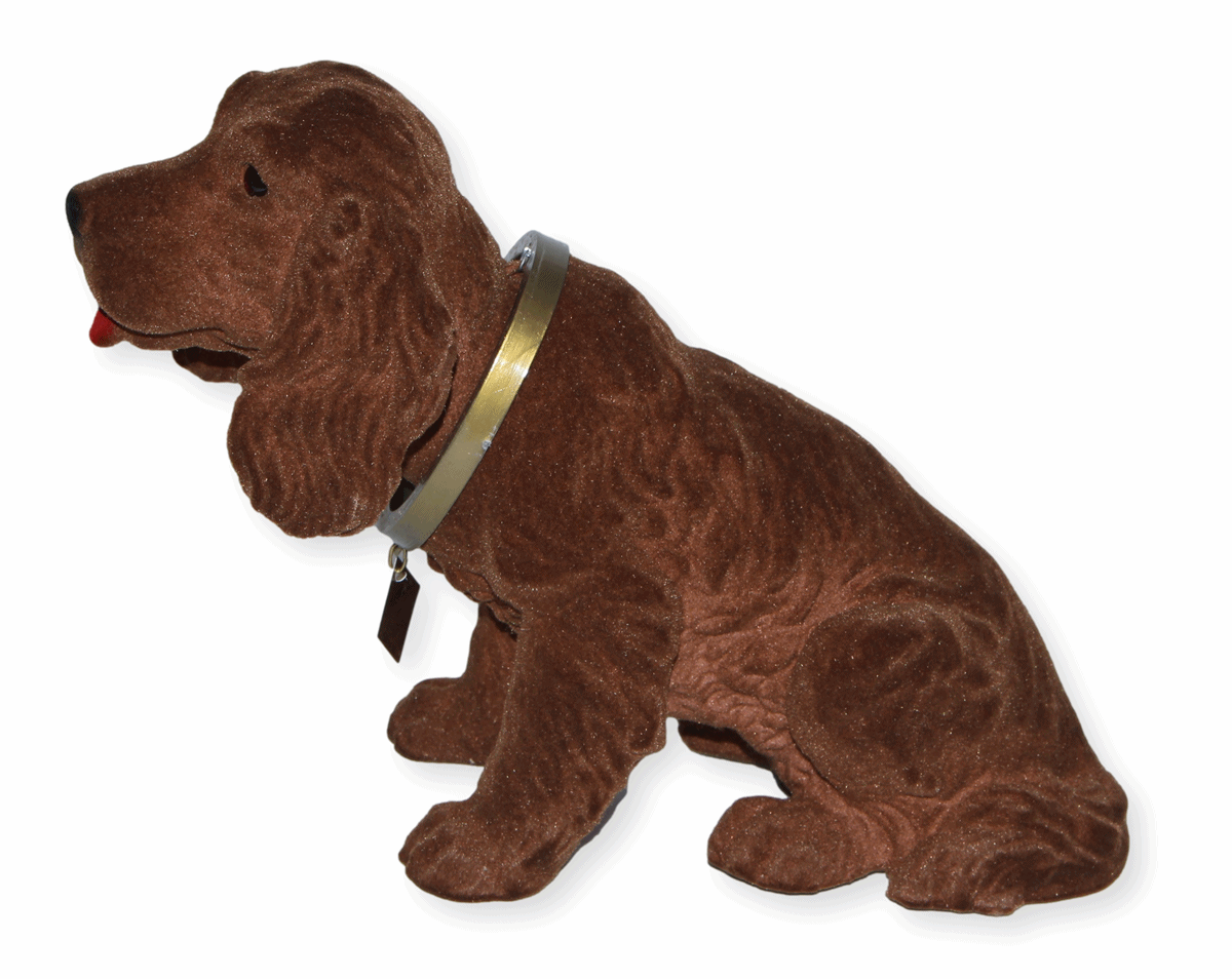 Wackel Figur Hund Cocker Spaniel Wackelfigur H 19 cm groß Dekofigur mit Wackelkopf