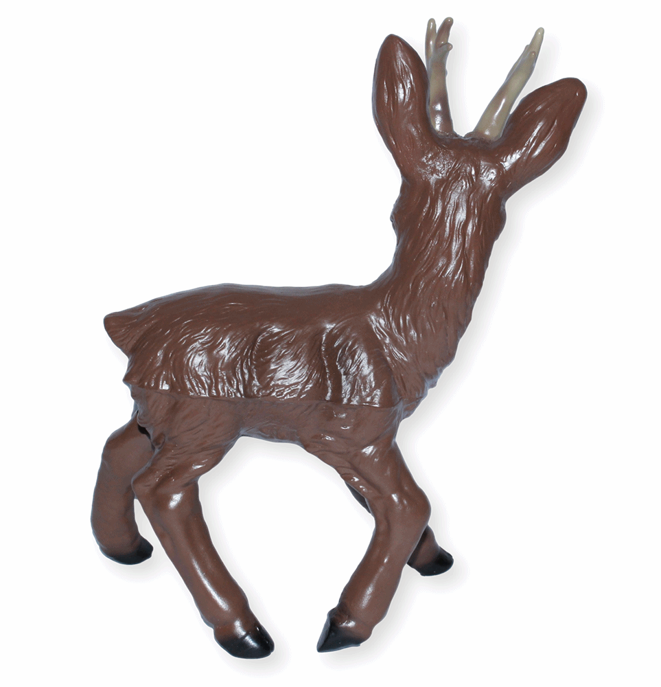 Deko Garten Figur Dekofigur Gartenfigur Tierfigur Rehbock stehend aus Kunststoff Höhe 35 cm