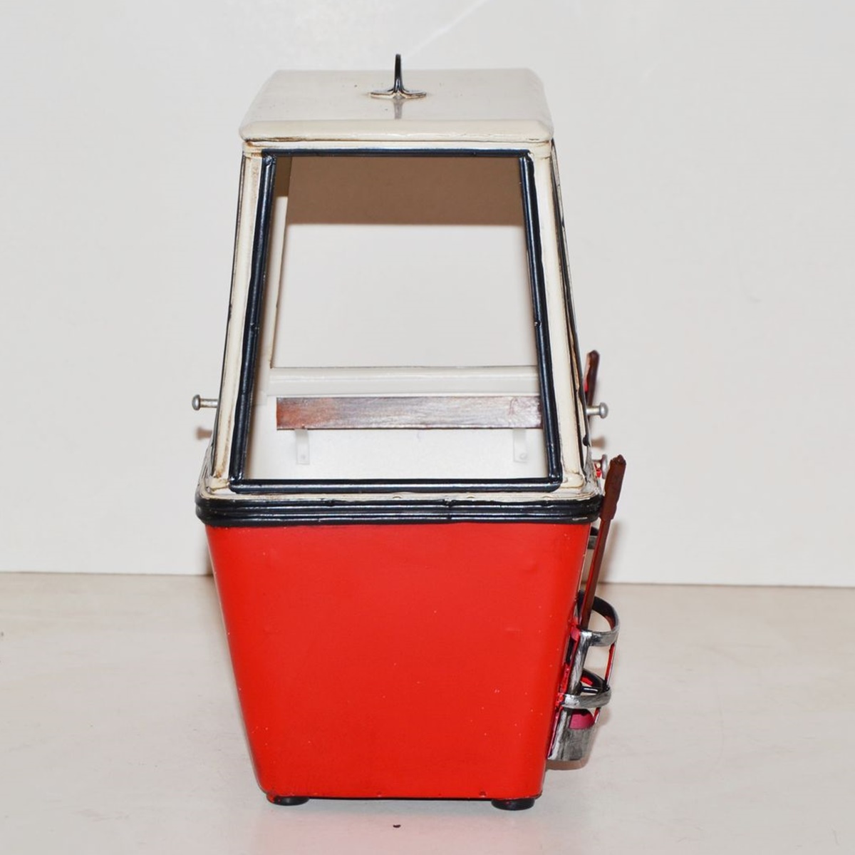 Blechmodell Nostalgie Ski Gondel Oldtimer Berggondel rot-weiß Replikat aus der Schweiz H 20 cm