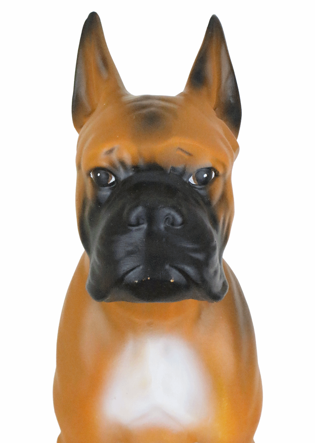 Dekofigur Boxer Hund Deko Figur H 47 cm aus Kunstharz Tierfigur stehend Garten Figur