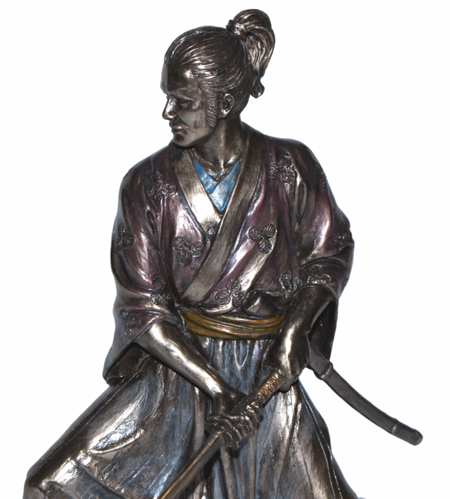 Deko Figur Samurai Art H 21 cm japanischer Krieger im Kimono mit Samurai-Schwert Figur