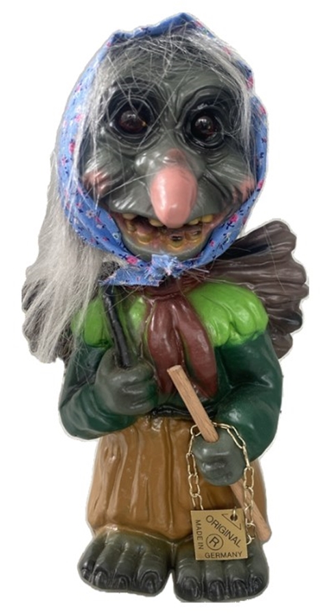 Souvenir Wackel Figur Waldfrau groß H 22 cm Wackelfigur Original mit Wackelkopf