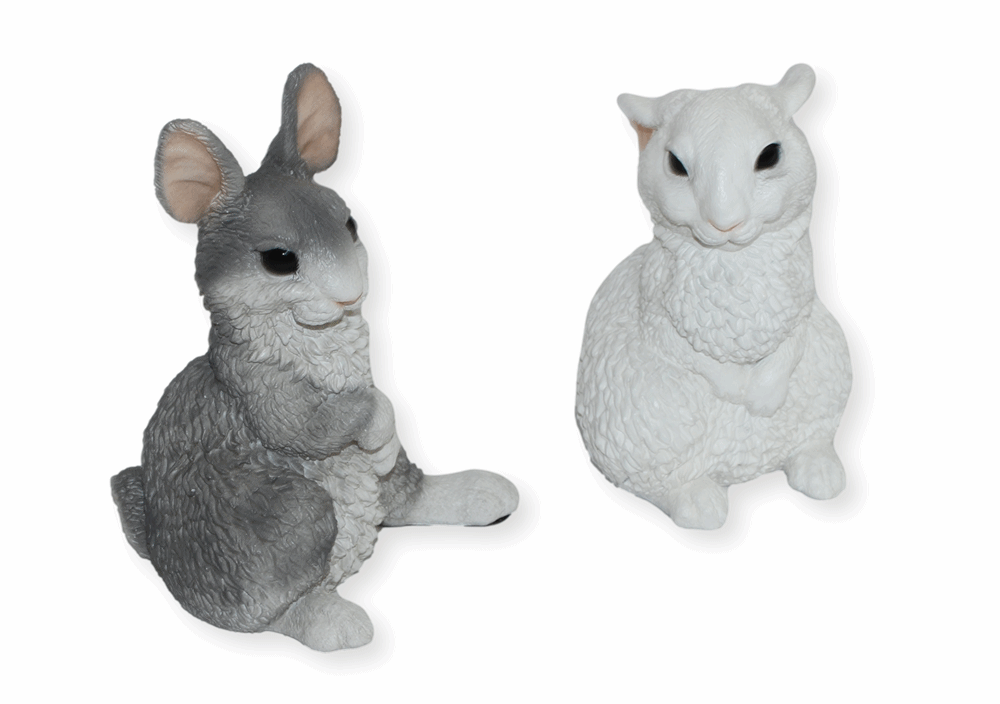 Deko Figur Hasen sitzend Kollektion Castagna aus Resin/ Kunststein H 19-22 cm Tierfigur