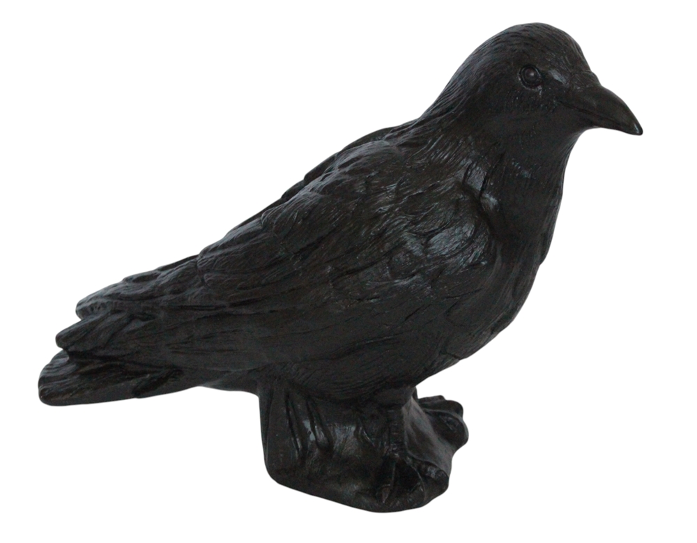 Gartenfigur Krähe Vogelschreck Tierfigur aus Kunststoff Dekofigur Rabenvogel Höhe 26 cm