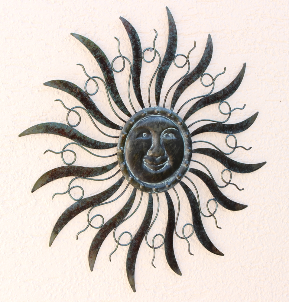 Wanddekoration Metall Sonne Durchmesser 55 cm Wanddeko Metallbild Wandbild Wandkunst