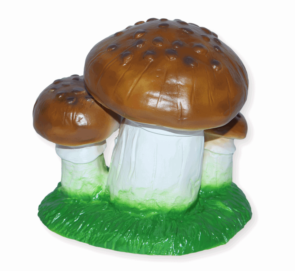 Dekofigur drei Steinpilze Pilze mit Schnecke H 15 cm Deko Garten Figur Gartenfigur aus Kunststoff