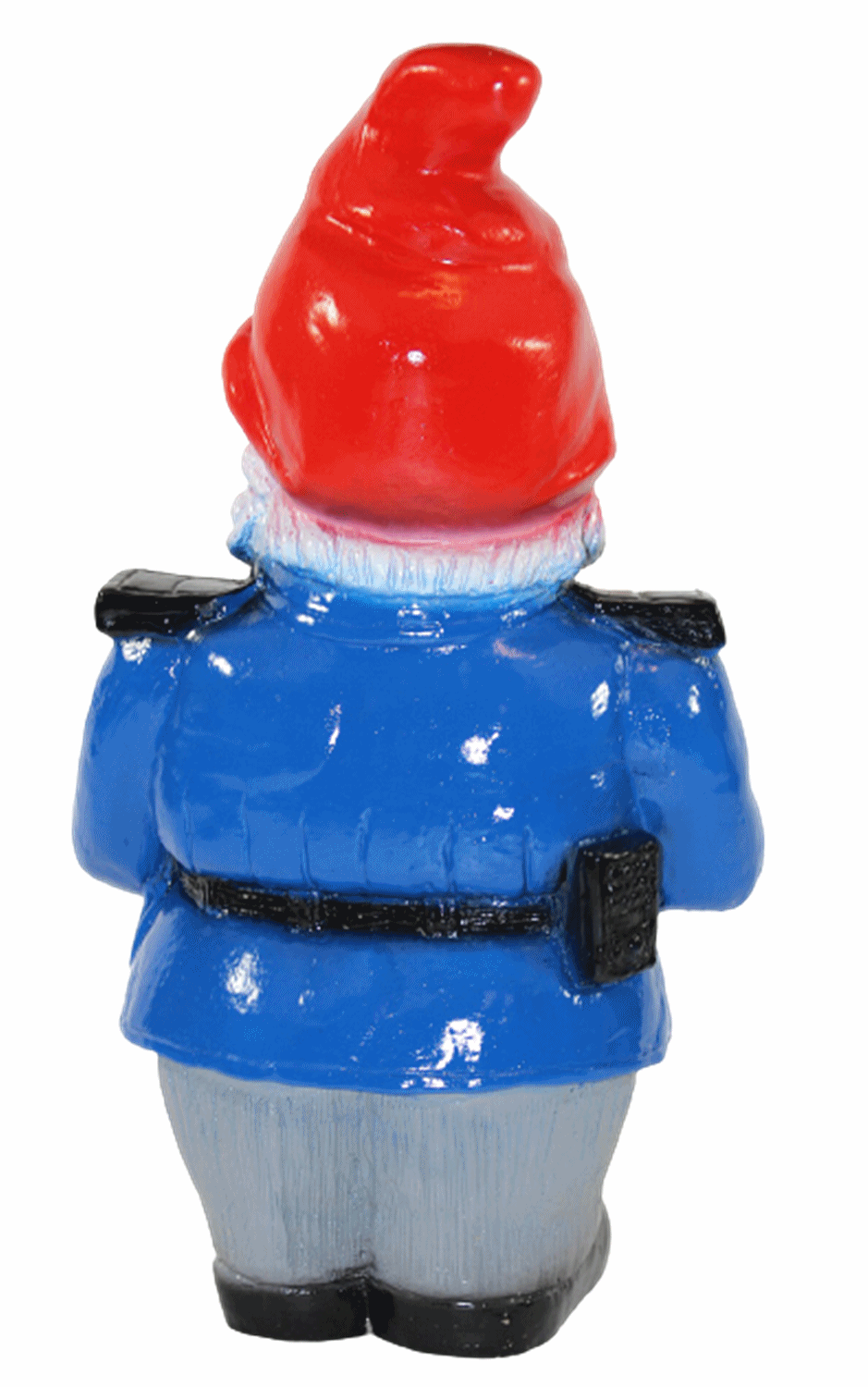 Gartenzwerg Deko Garten Figur Zwerg Polizist stehend mit Pistole und Knüppel aus Kunststoff H 32 cm